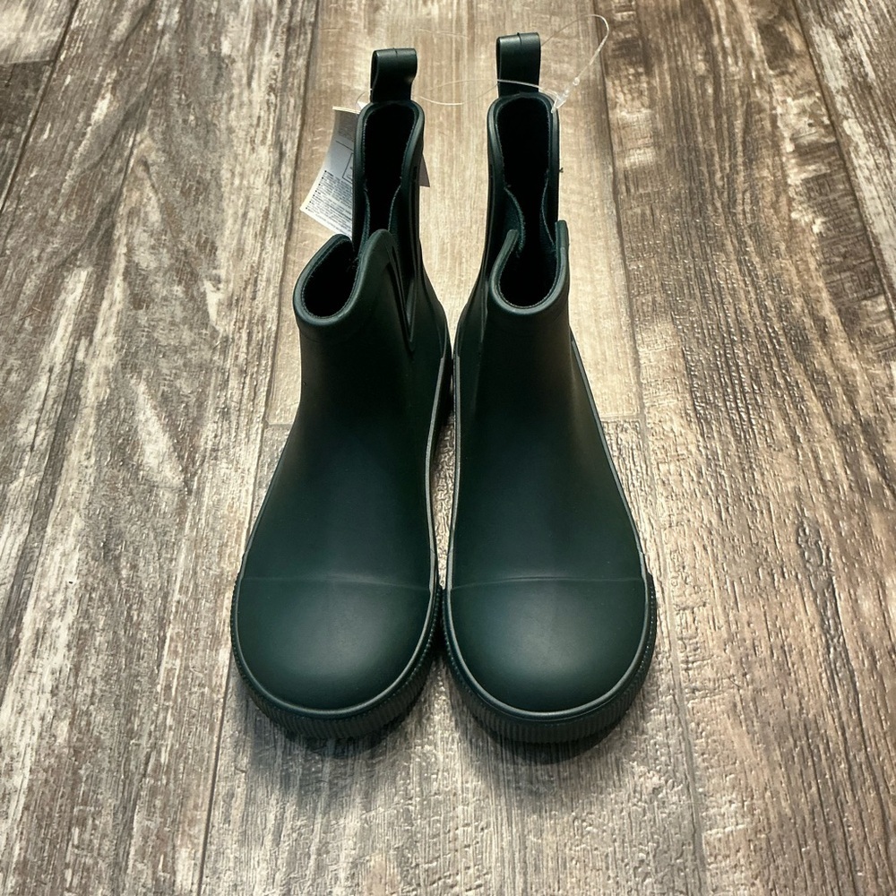 Kids Waterproof Chelsea Rain Boots in Dark Green Size 9/10 - Picture 6 of 16